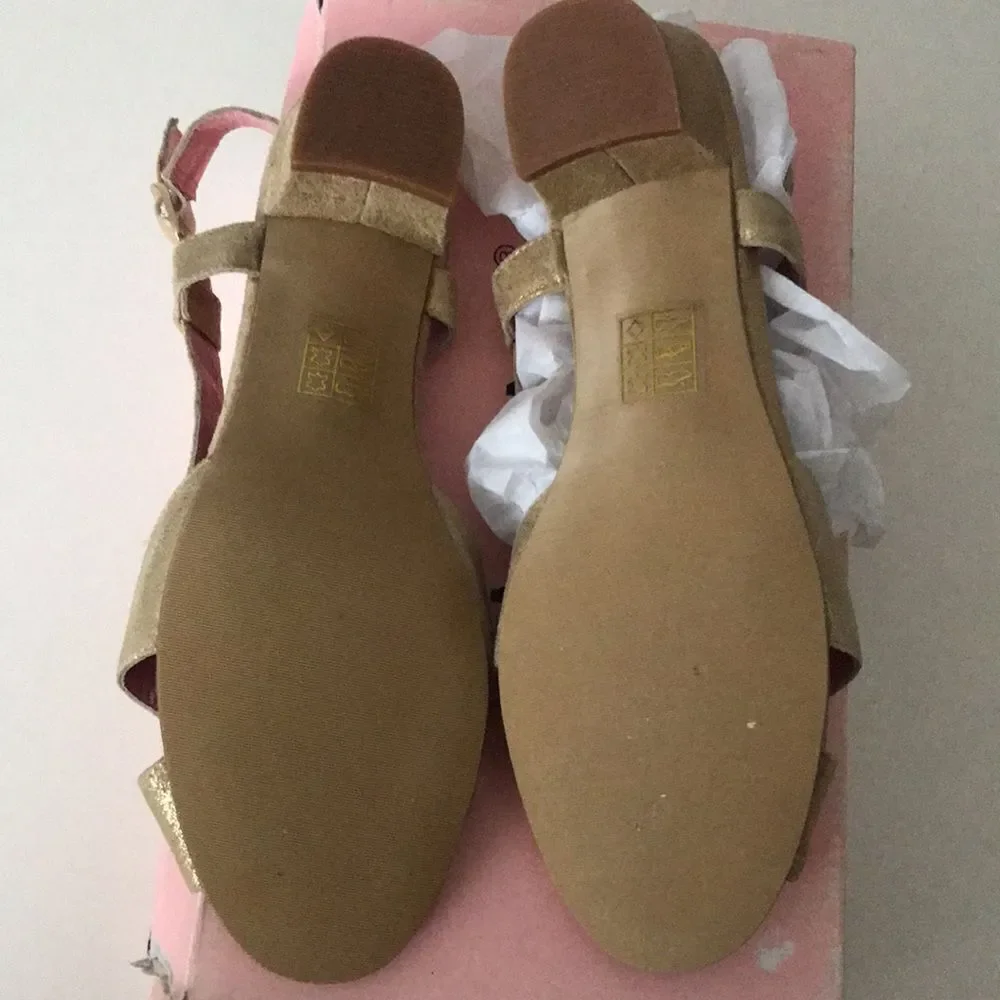 Amiana Formal Dress Golden Sandals size 4